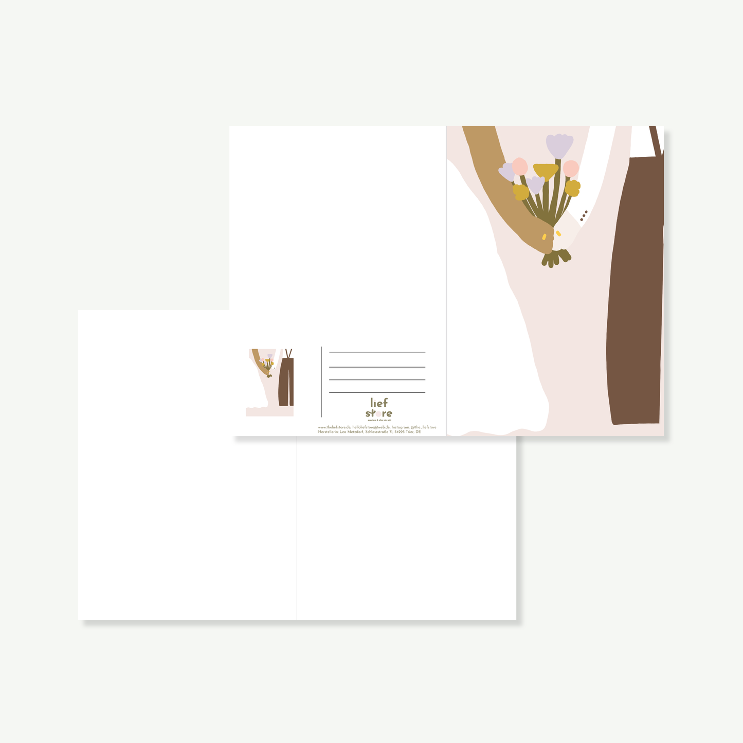 KLAPPKARTE HOCHZEIT I DIN A6 Postkarte zur Hochzeit mit Umschlag