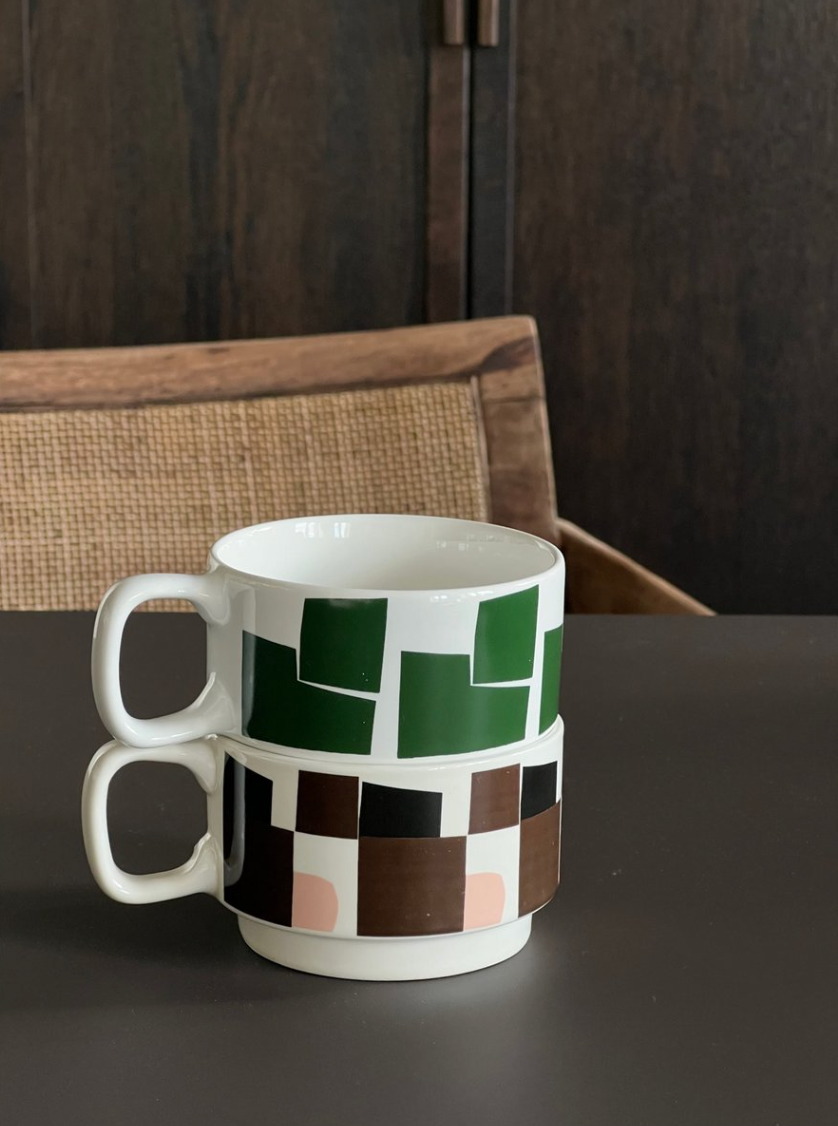 KERAMIKTASSE I kleiner Kaffeebecher im Retro-Stil