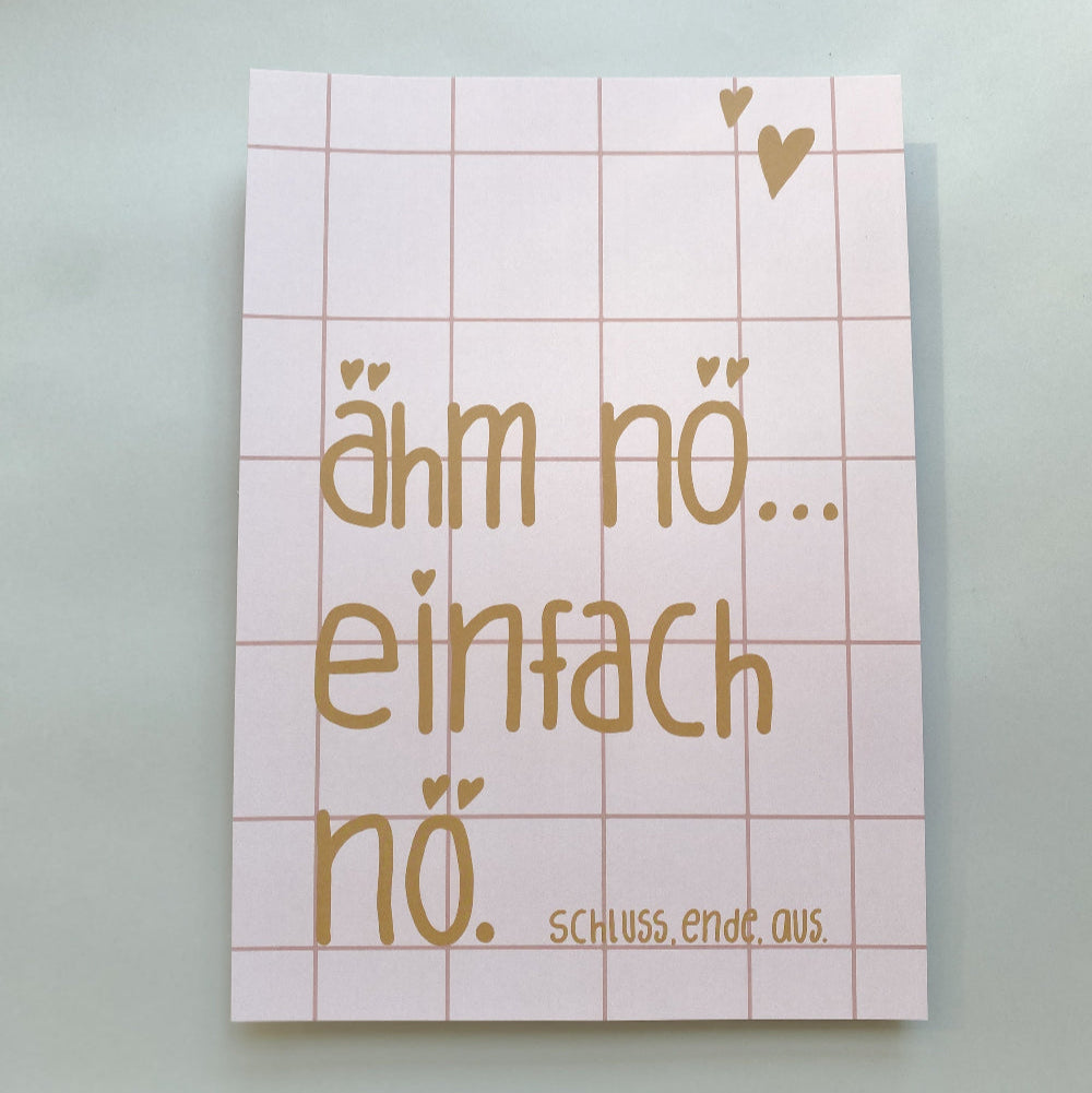 Humorvolles ‚Einfach Nö!‘-Poster im minimalistischen Design für eine klare Botschaft, Vorderseite